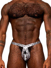 Snaked Criss Cross Metallic Snakeskin Thong Large XL Men Mens Thongs
